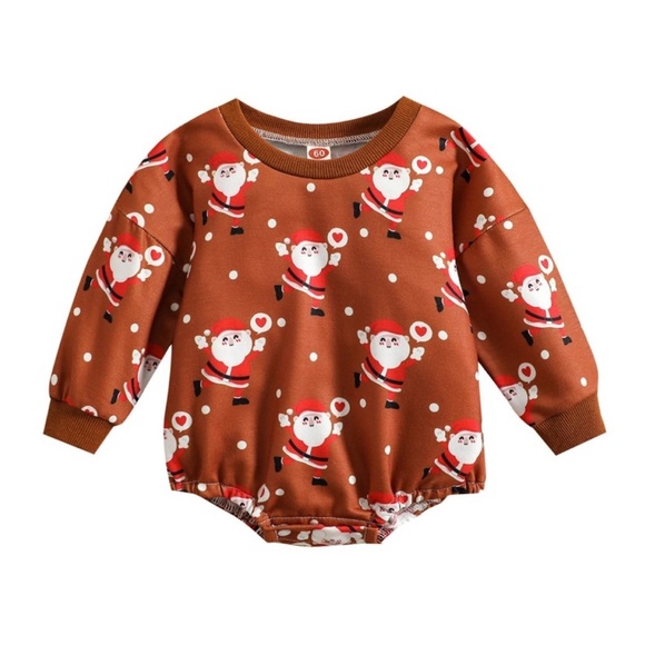 boutique Other - Baby unisex Christmas Romper Snowman Santa Print 12-18 mon (bin R)